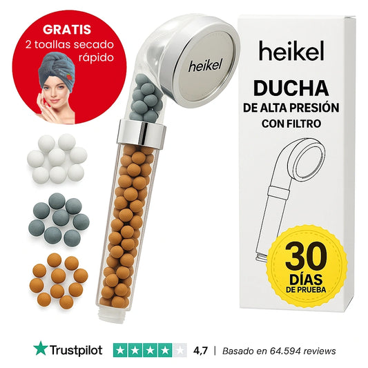 Heikel 3x | La novedosa ducha iónica que aumenta la presión y cuida tu piel gracias a su filtro triple (+ HOY 2 toallas de regalo)