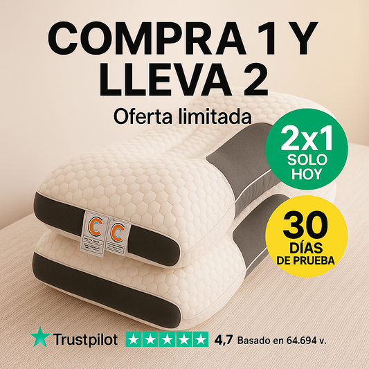 1 + 1 GRATIS | SLEEPFORM™ – Eliminarás el dolor de cuello y volverás a dormir como un bebé. *Fundas termo-reguladoras incluidas. (+ Envío GRATIS)