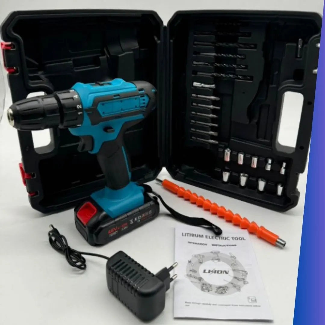 DrillCore 2x™ - El primer taladro inalámbrico con autonomía para taladrar un estadio entero. Incluye 2 baterías y maletín con complementos. (+Envío GRATIS).