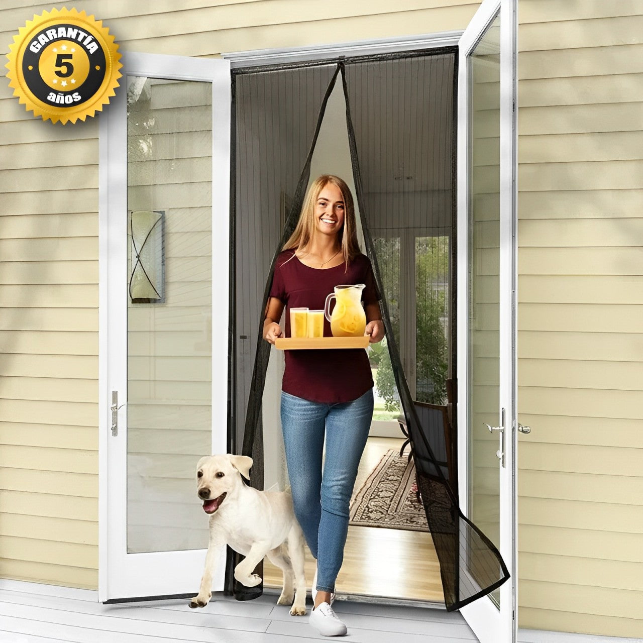 2 x MagneticPRO ORIGINAL™ - La novedosa mosquitera magnética de cierre automático (Tamaño UNIVERSAL 1m x 2m, apto para cualquier superficie)