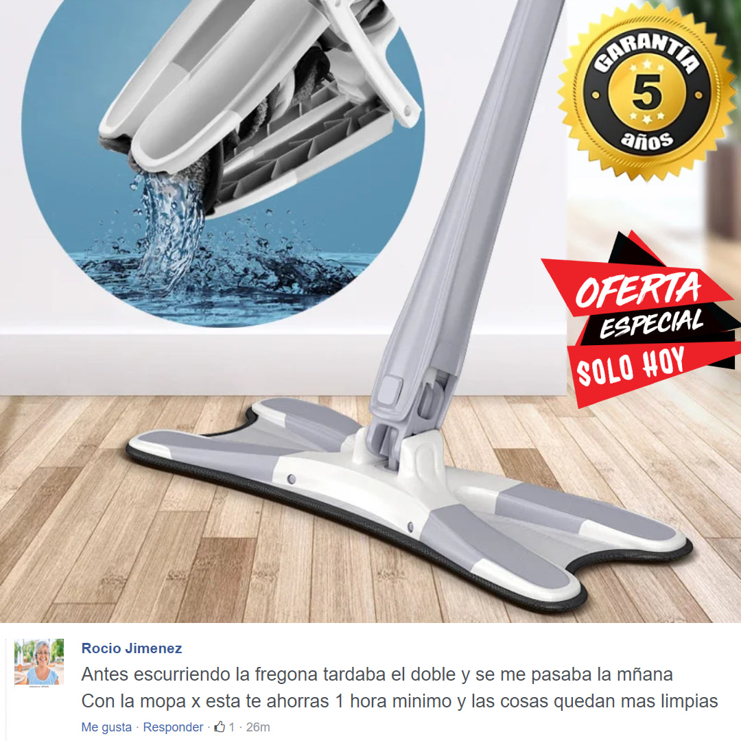 MOPA X™ - La mopa autoescurrible que piensa por ti: Limpia en la mitad del tiempo y dedica más a lo que realmente importa, TU FAMILIA.