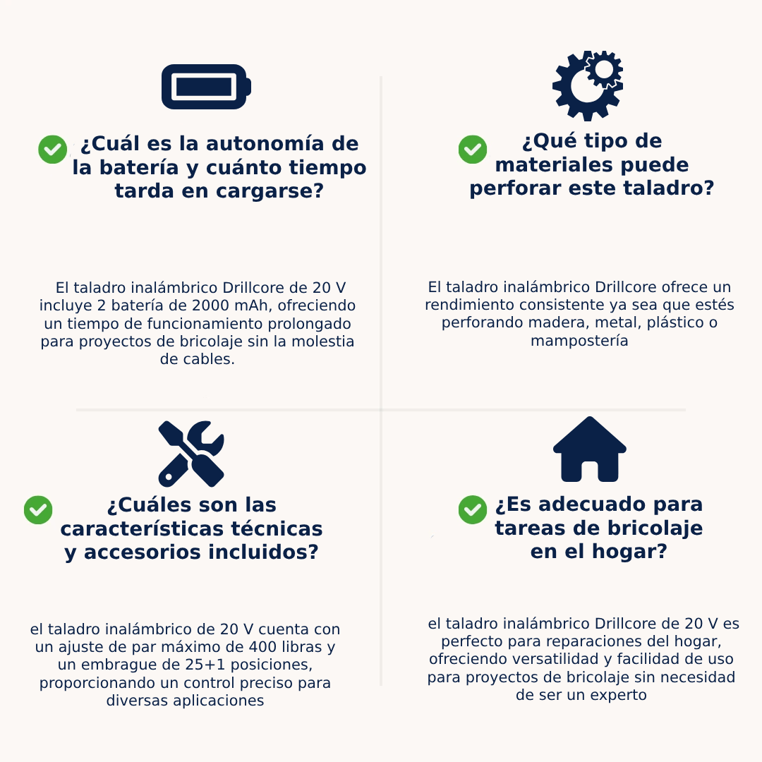 DrillCore 2x™ - El primer taladro inalámbrico con autonomía para taladrar un estadio entero. Incluye 2 baterías y maletín con complementos. (+Envío GRATIS).